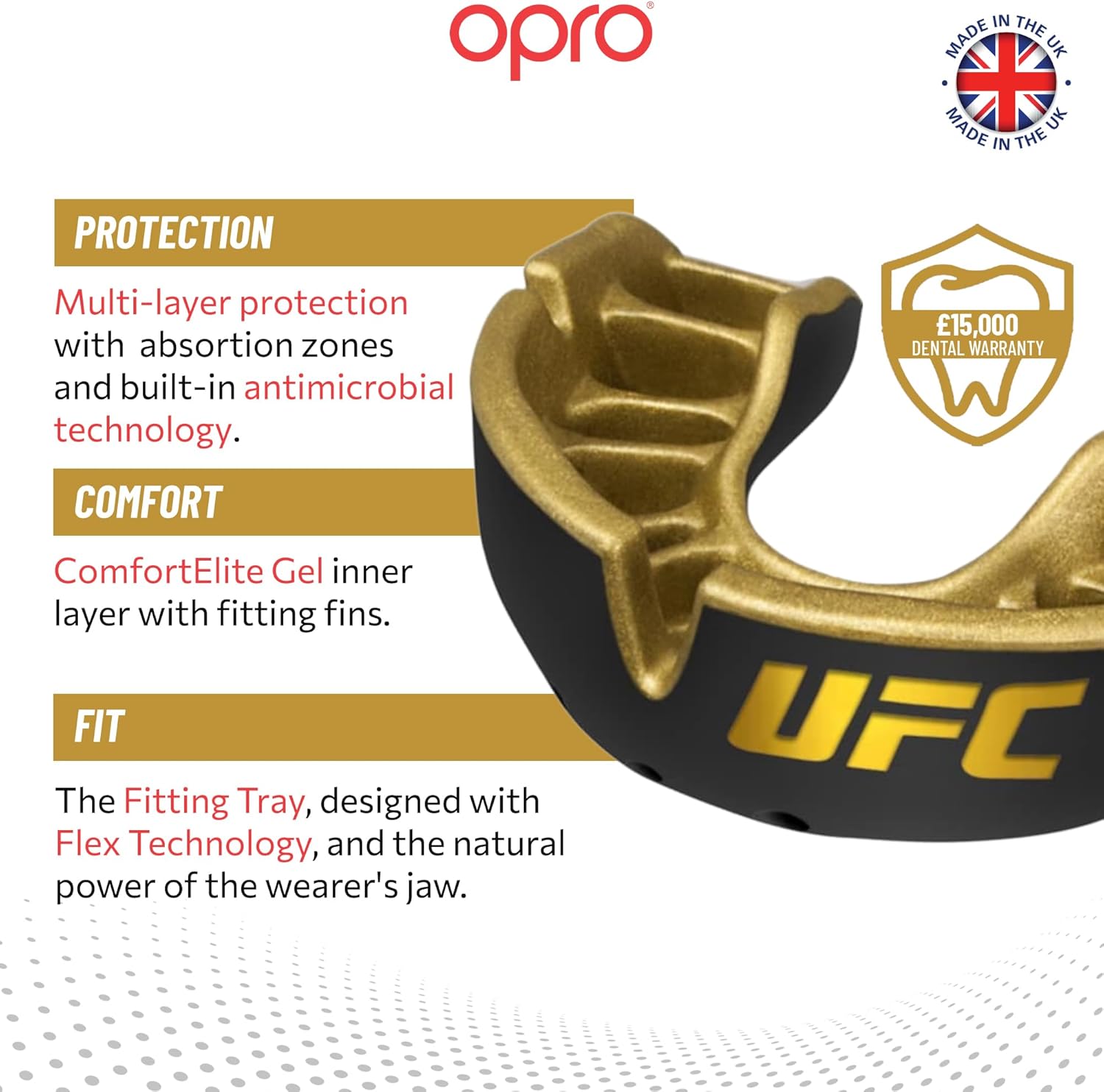 UFC Gold Level Black Mouthguard