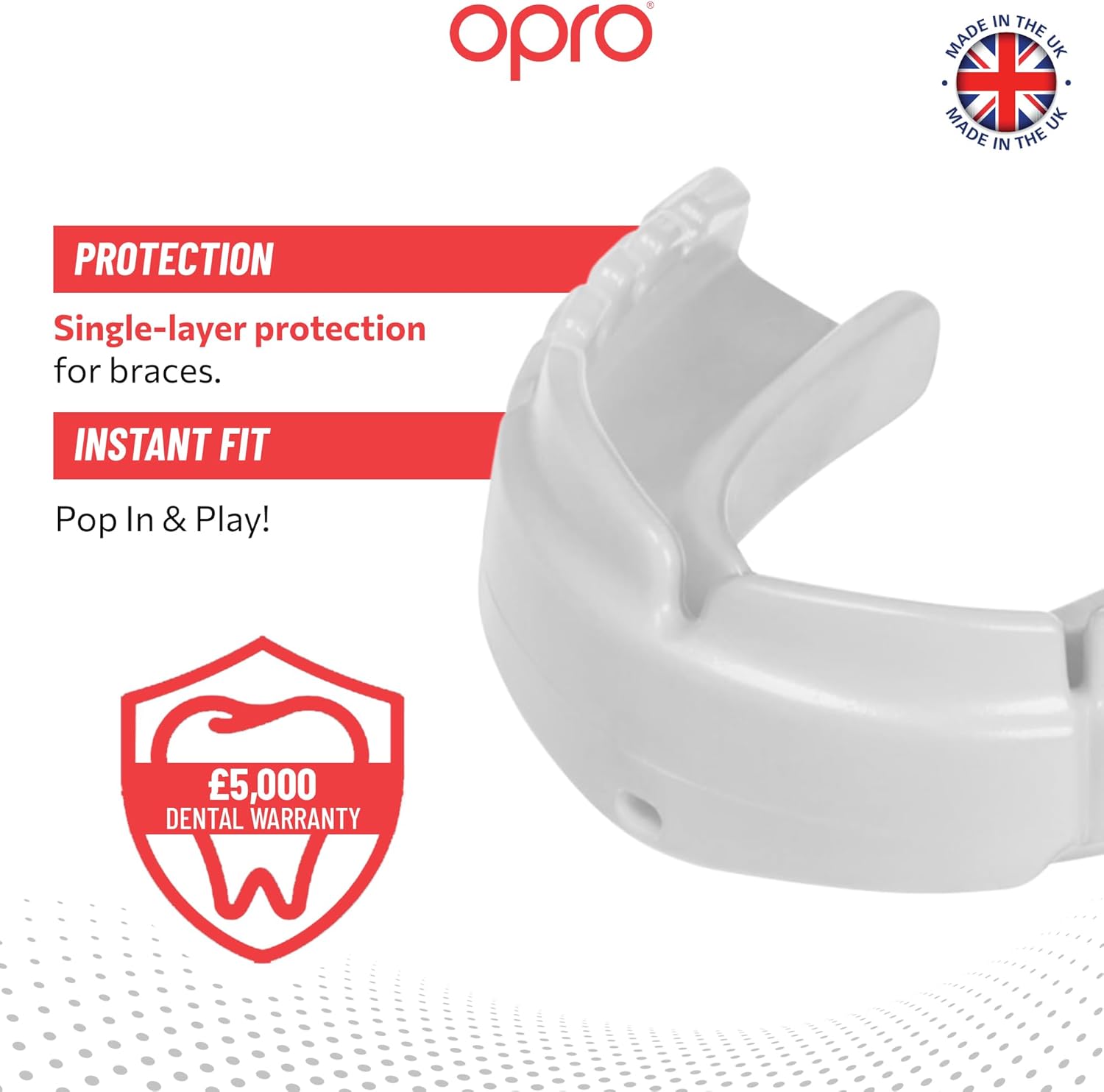 Snap-Fit White Mouthguard for Braces