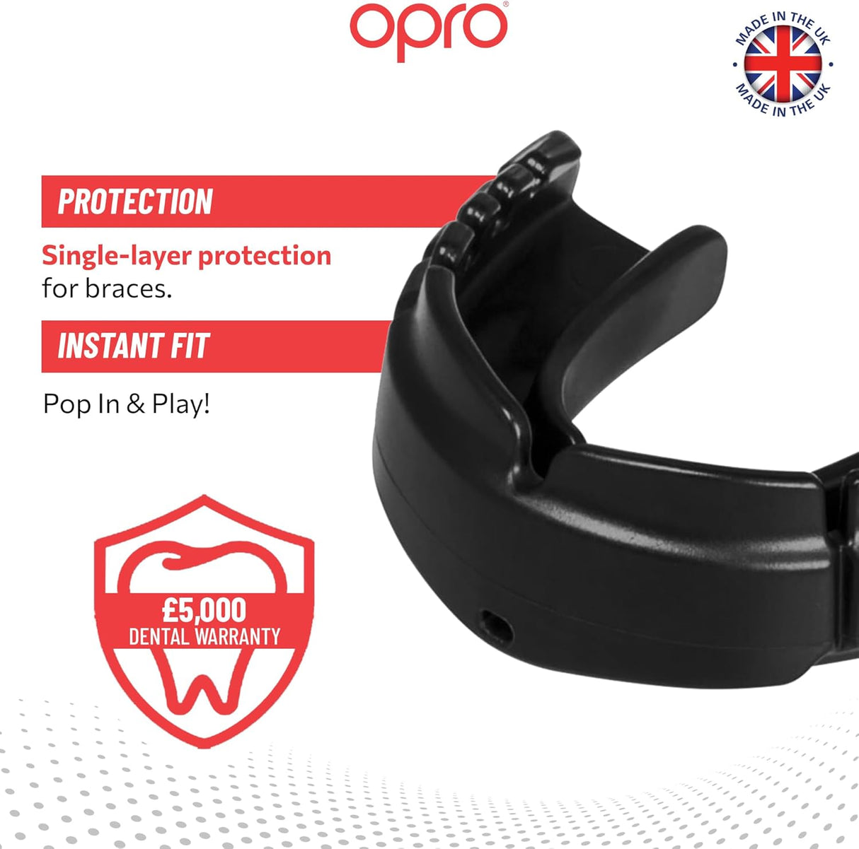 Snap-Fit Black Mouthguard for Braces