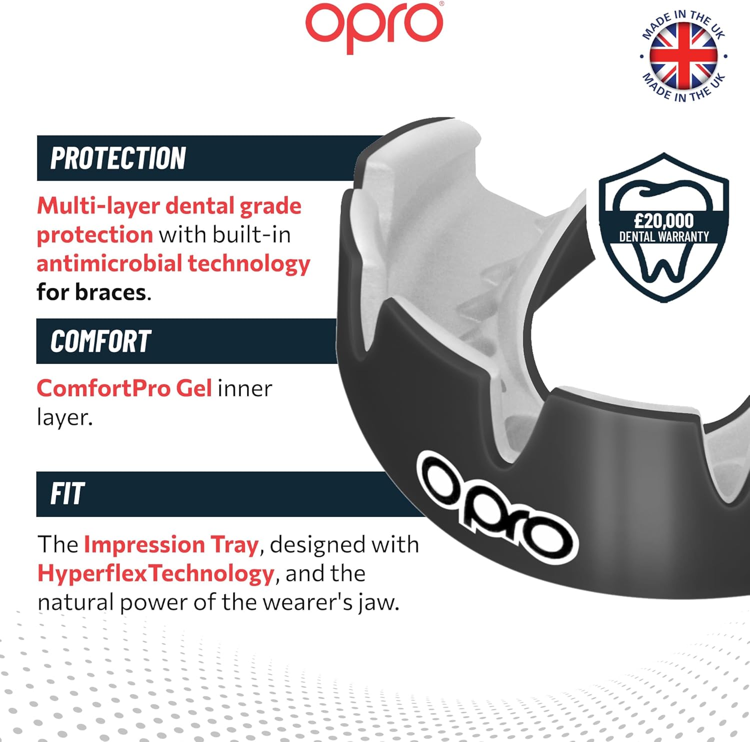 Instant Custom-Fit Black Mouthguard for Braces