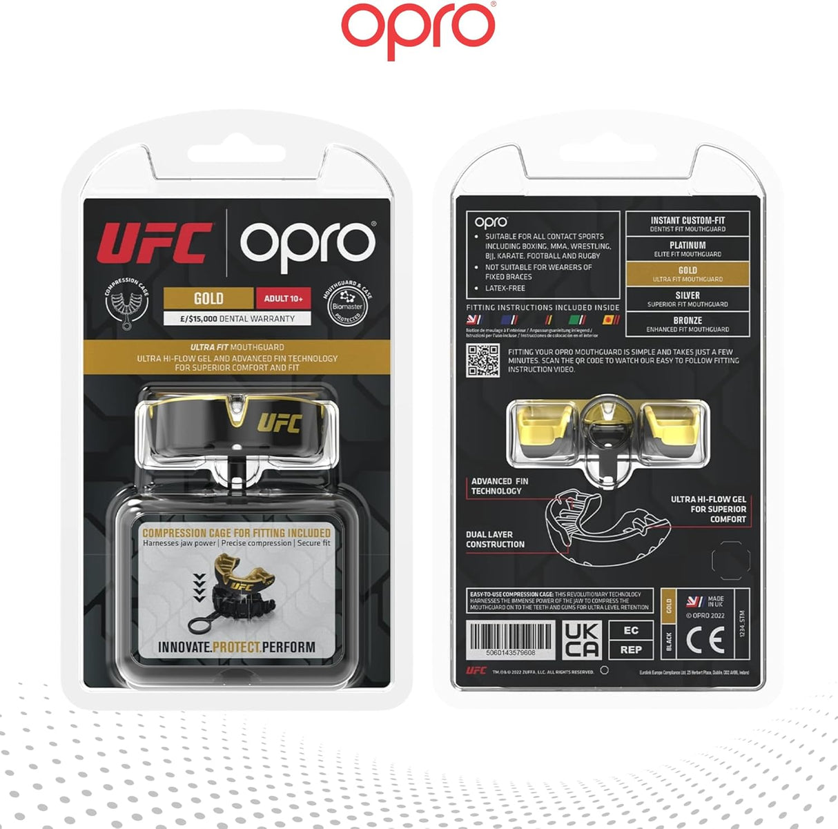 UFC Gold Level Black Mouthguard