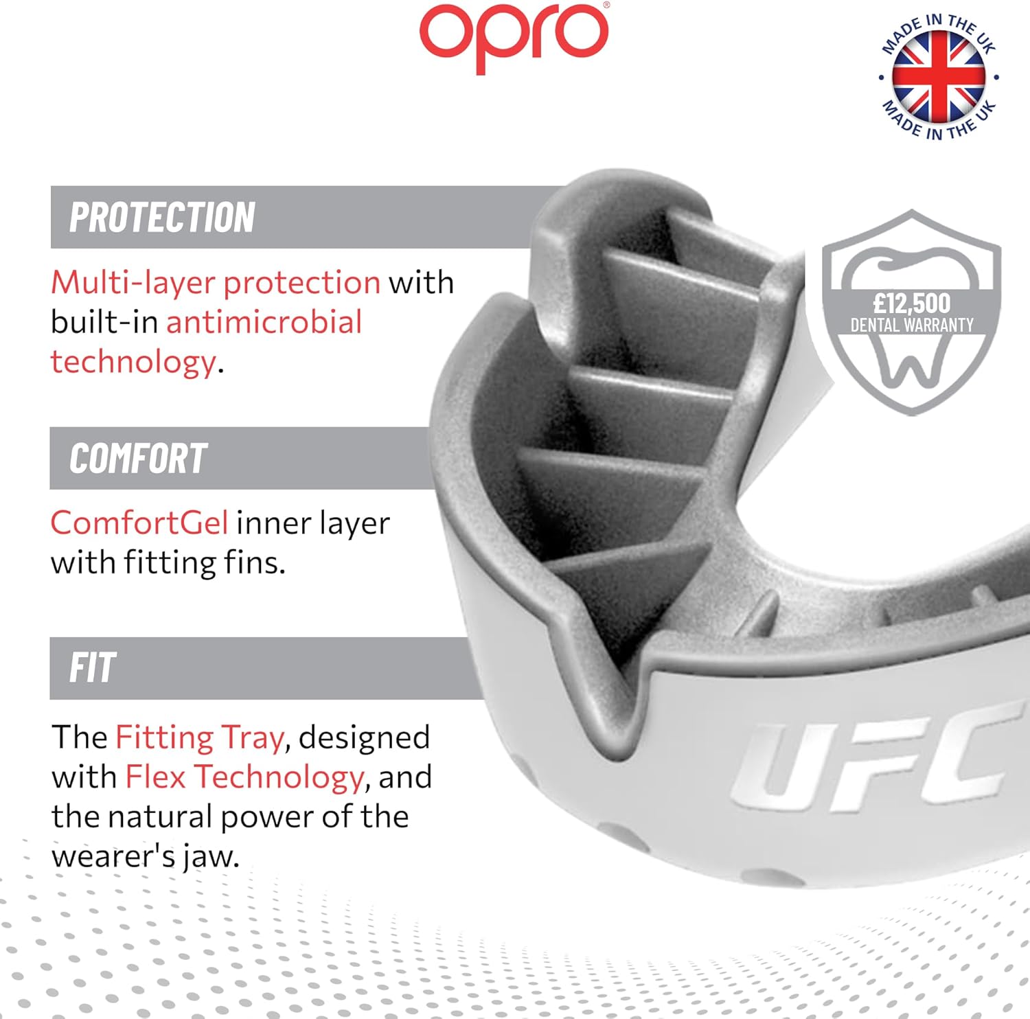 UFC Silver Level White Mouthguard