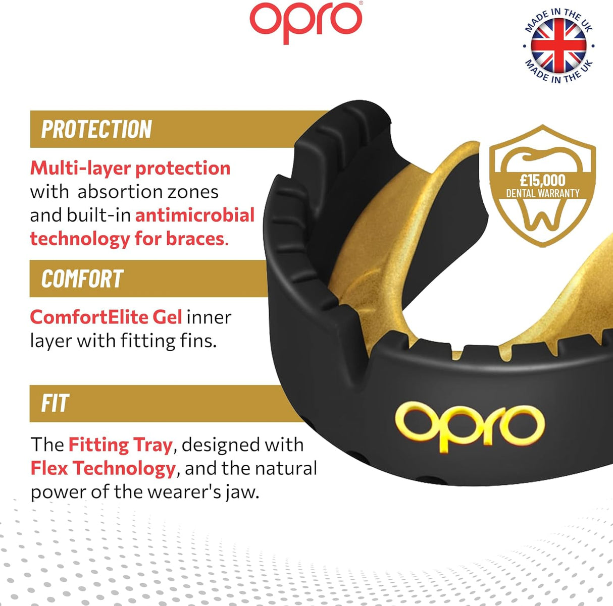 Gold Level Black Mouthguard for Braces