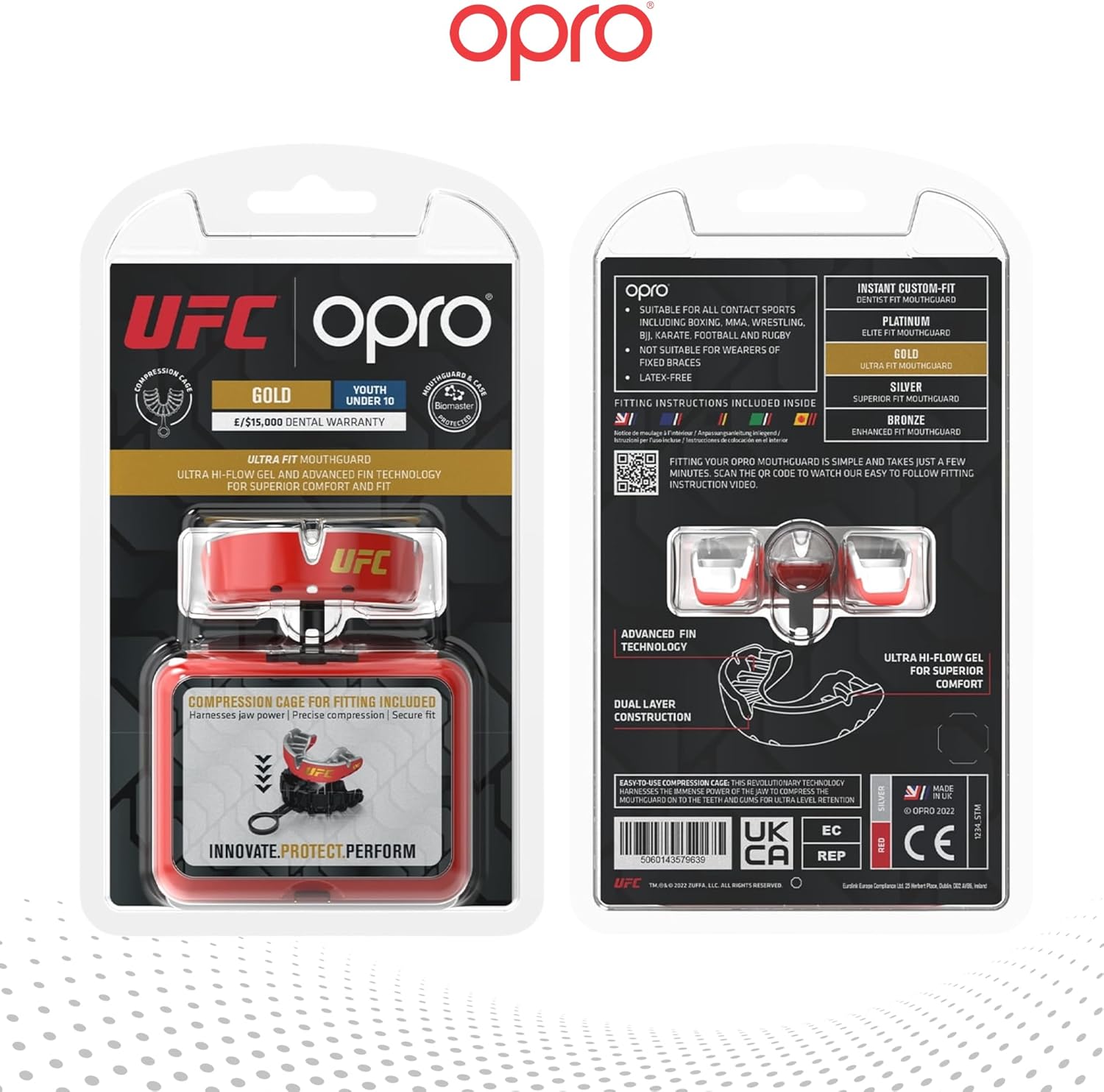 UFC Gold Level Red Mouthguard