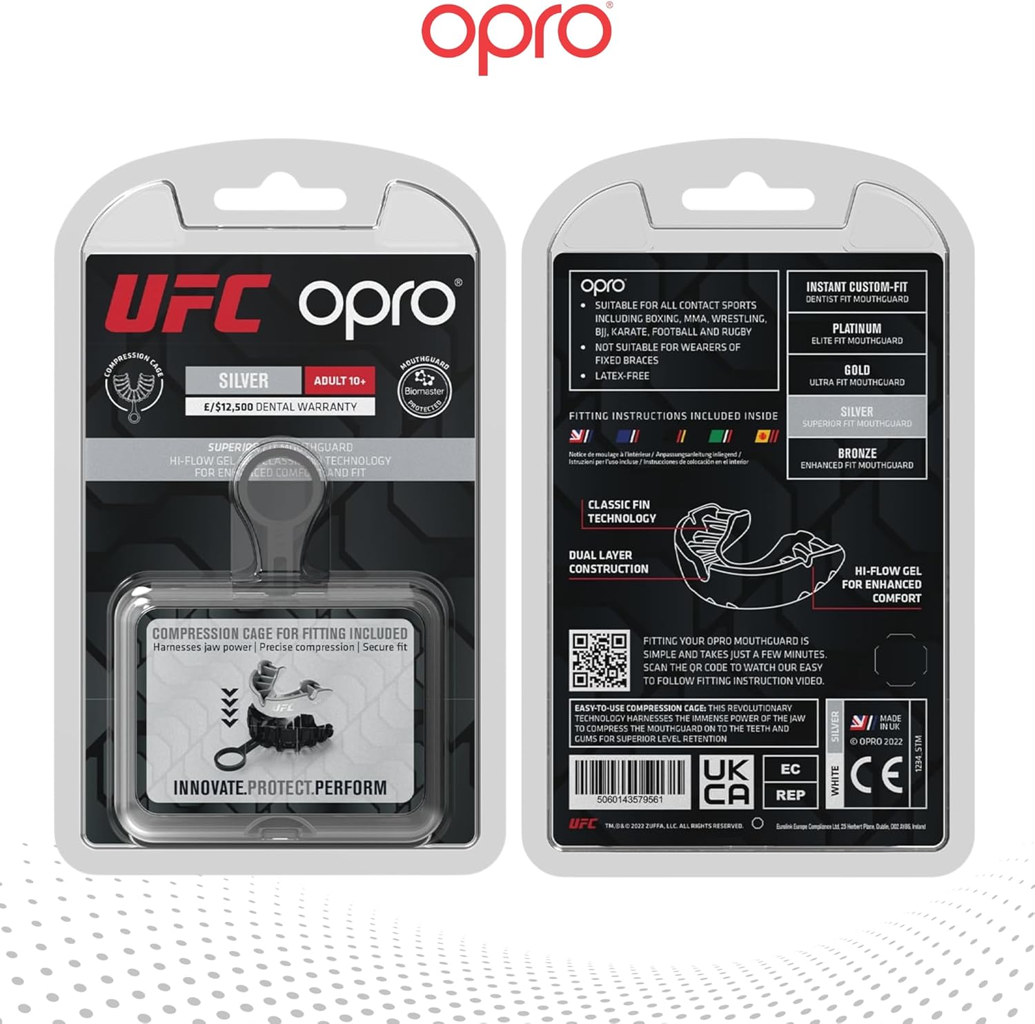 UFC Silver Level White Mouthguard