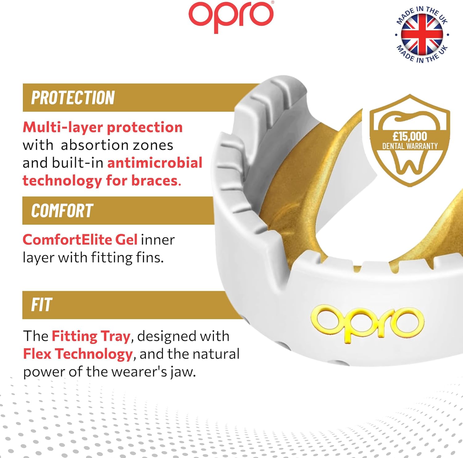 Gold Level White Mouthguard for Braces