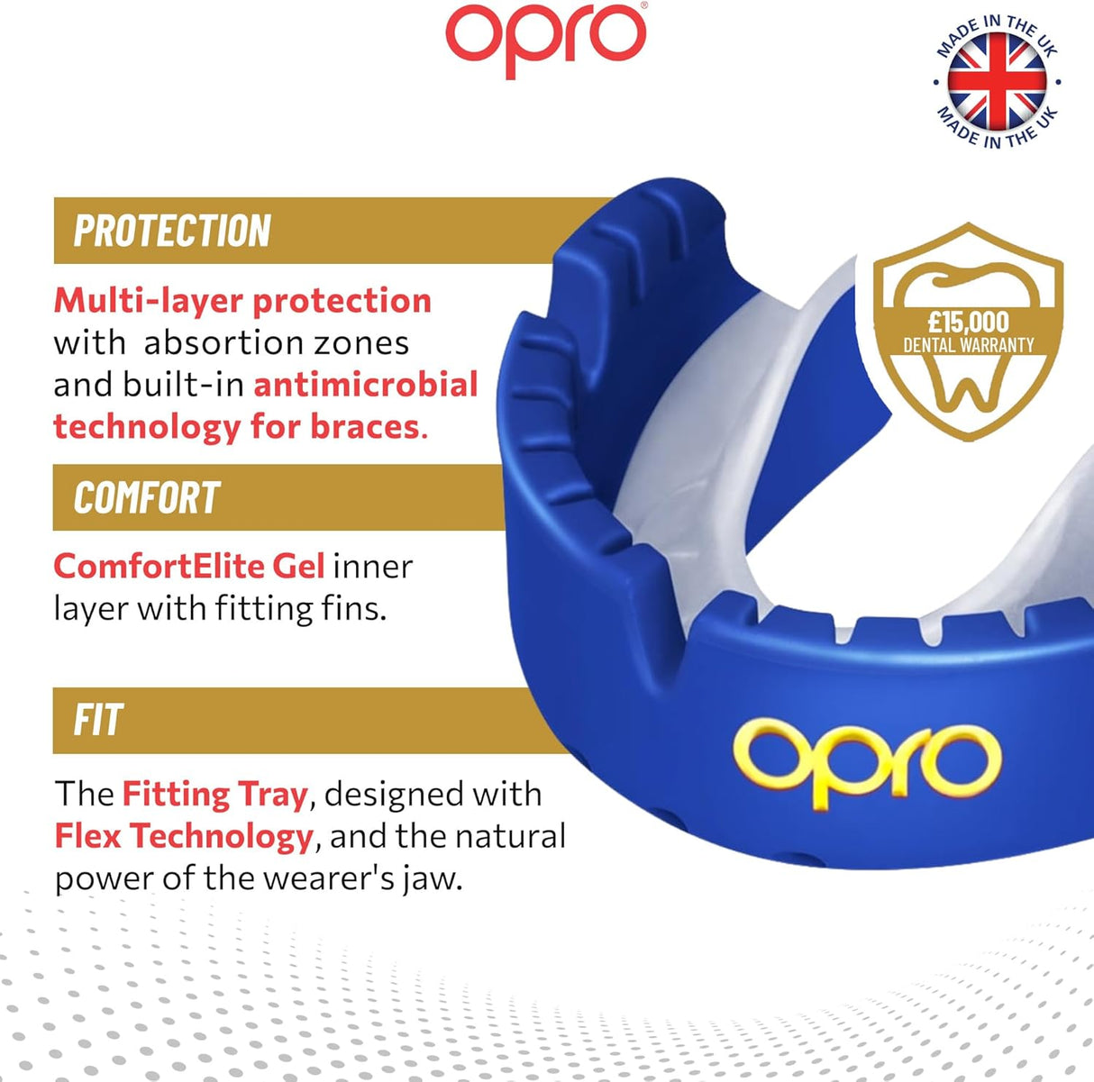 Gold Level Blue Mouthguard for Braces