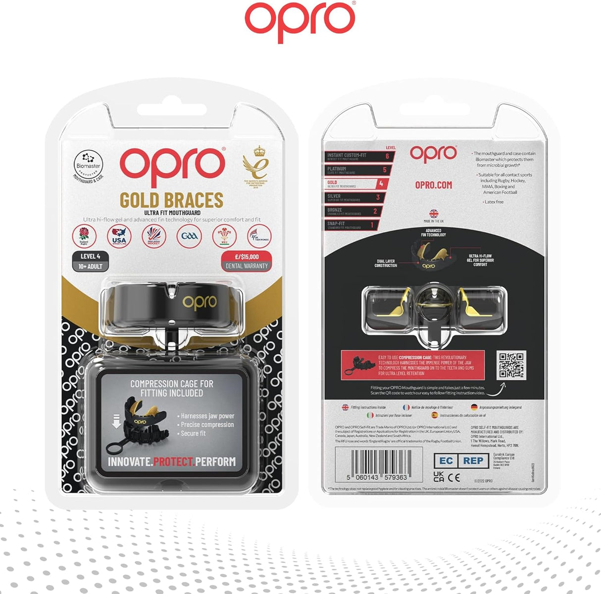 Gold Level Black Mouthguard for Braces