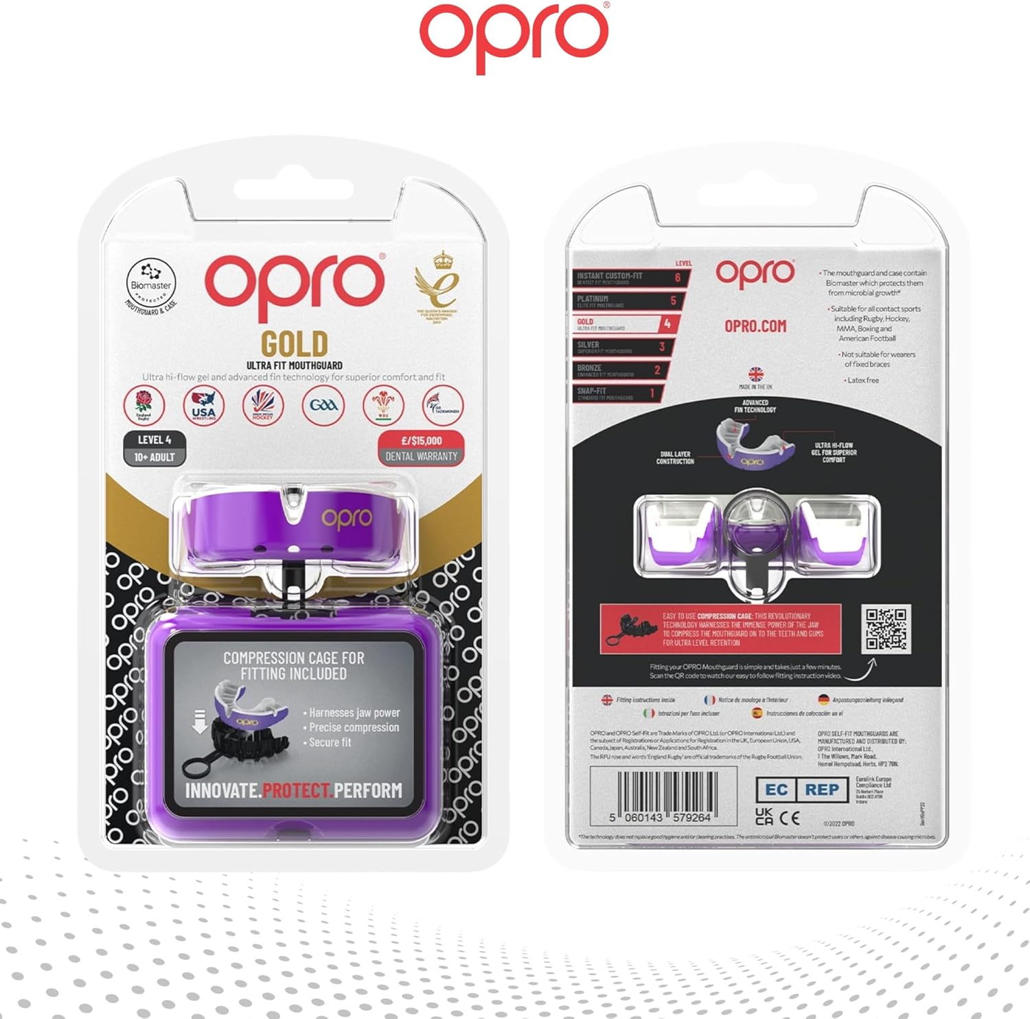 Gold Level Purple Mouthguard
