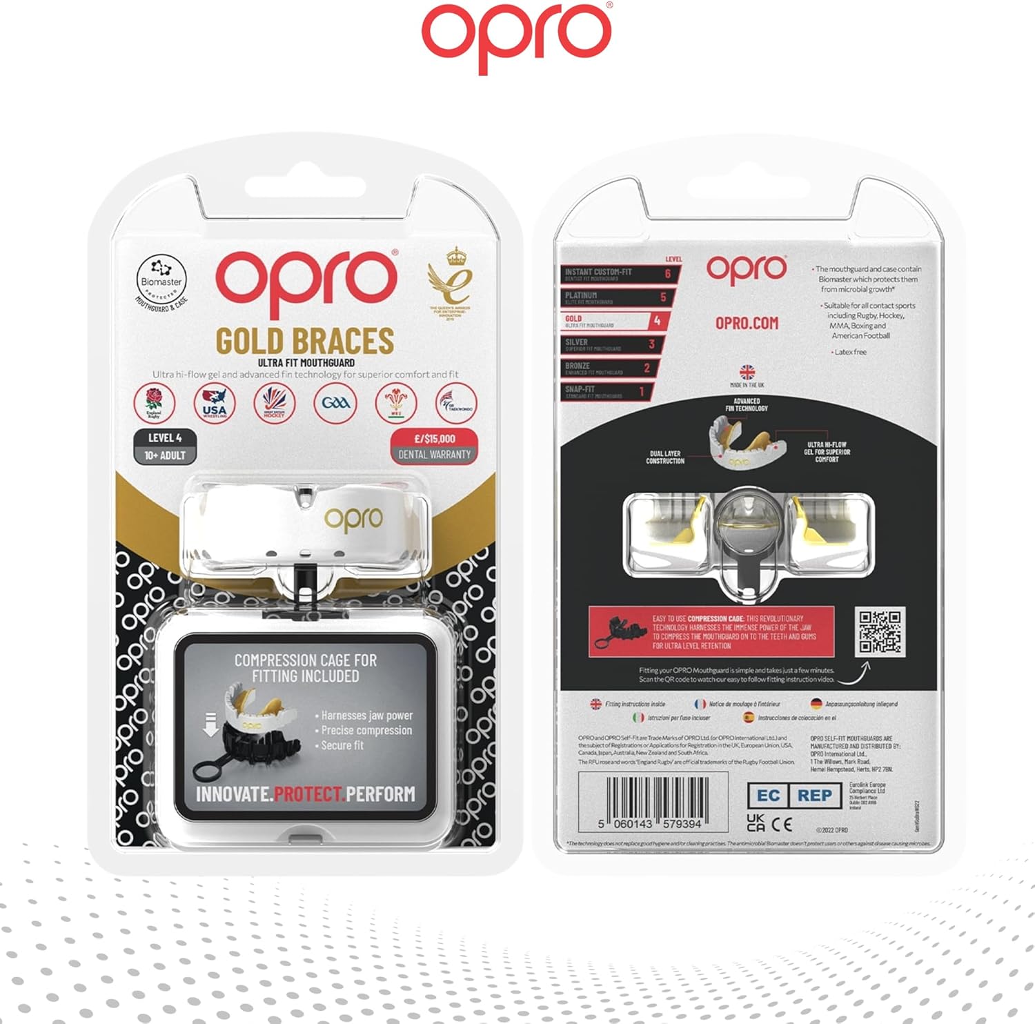 Gold Level White Mouthguard for Braces