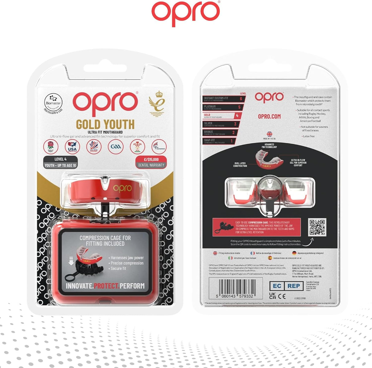 Gold Level Red Mouthguard