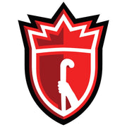 Field Hockey Canada logo featuring a red shield with a maple leaf crown and a hand holding a hockey stick.