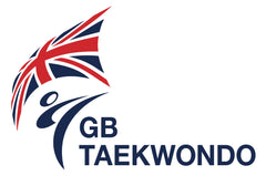 GB Taekwondo logo featuring a stylized athlete design with a Union Flag motif.