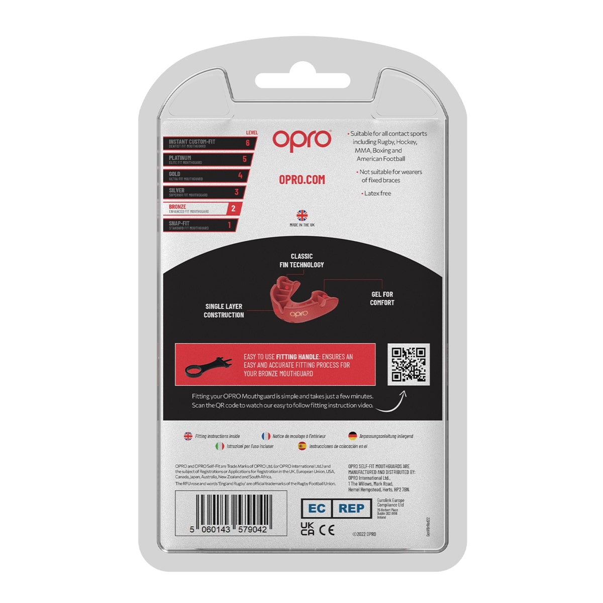 Bronze Level Red Mouthguard