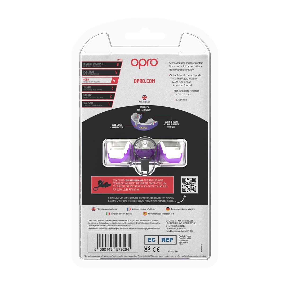 Gold Level Purple Mouthguard