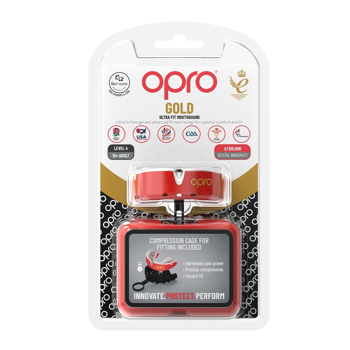 Gold Level Red Mouthguard