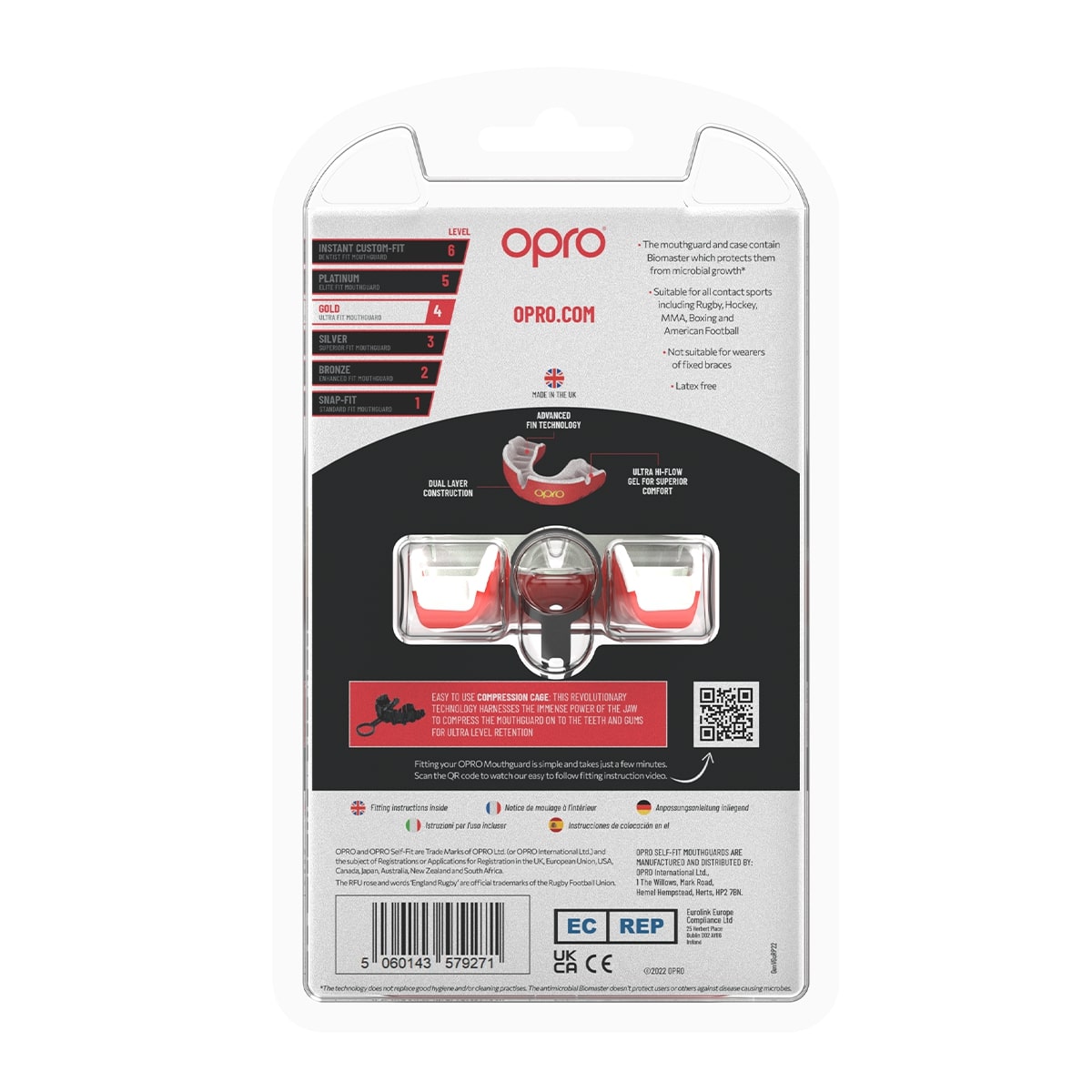 Gold Level Red Mouthguard