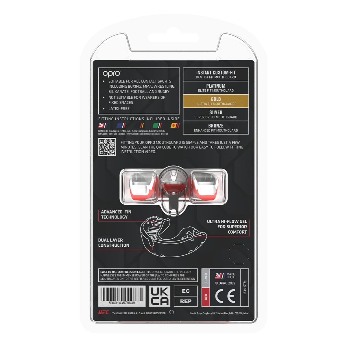 UFC Gold Level Red Mouthguard