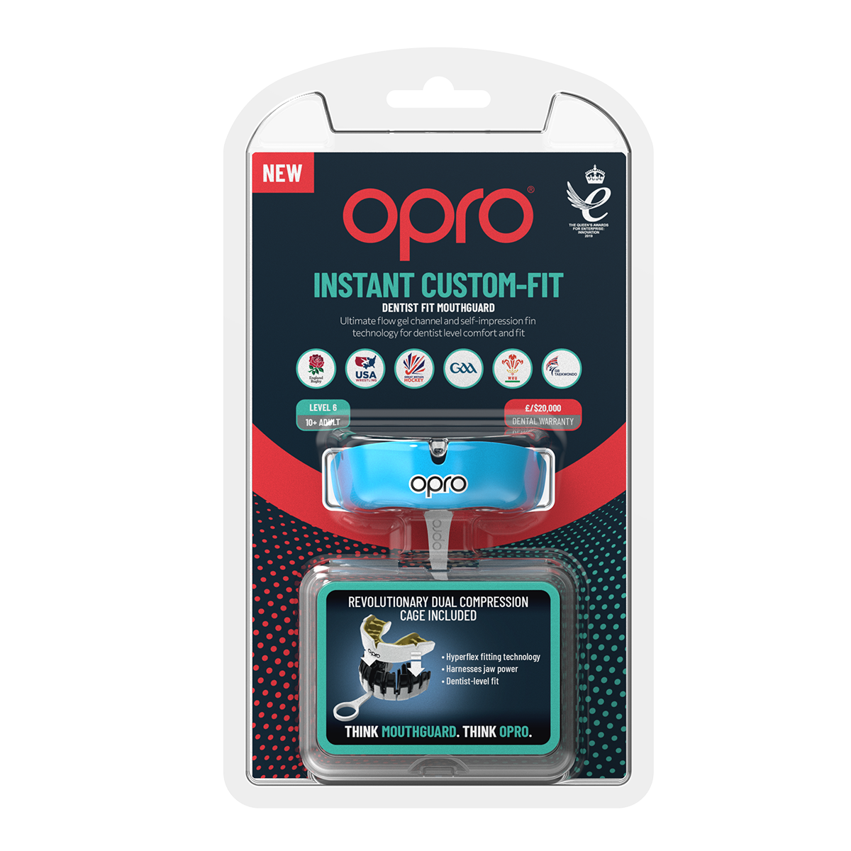 Instant Custom-Fit Sky Blue Mouthguard