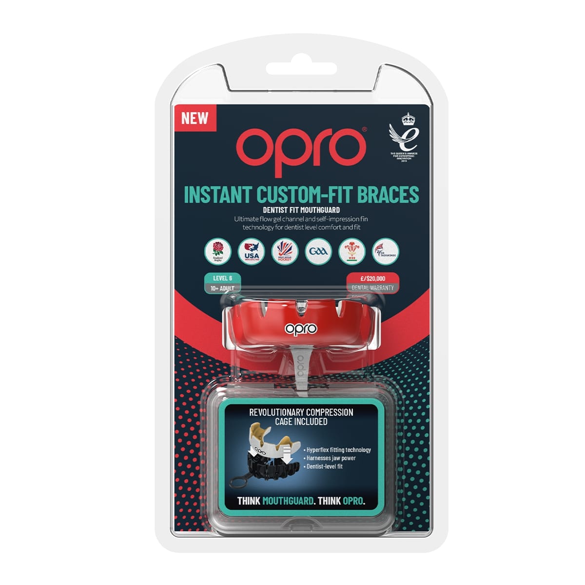 Instant Custom-Fit Red Mouthguard for Braces