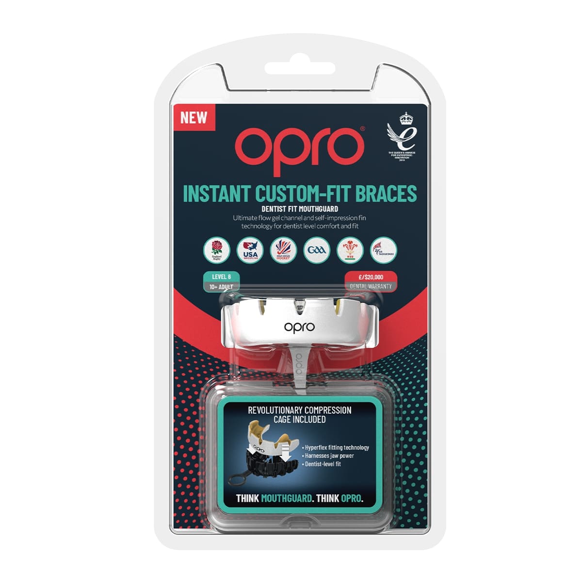 Instant Custom-Fit White Mouthguard for Braces