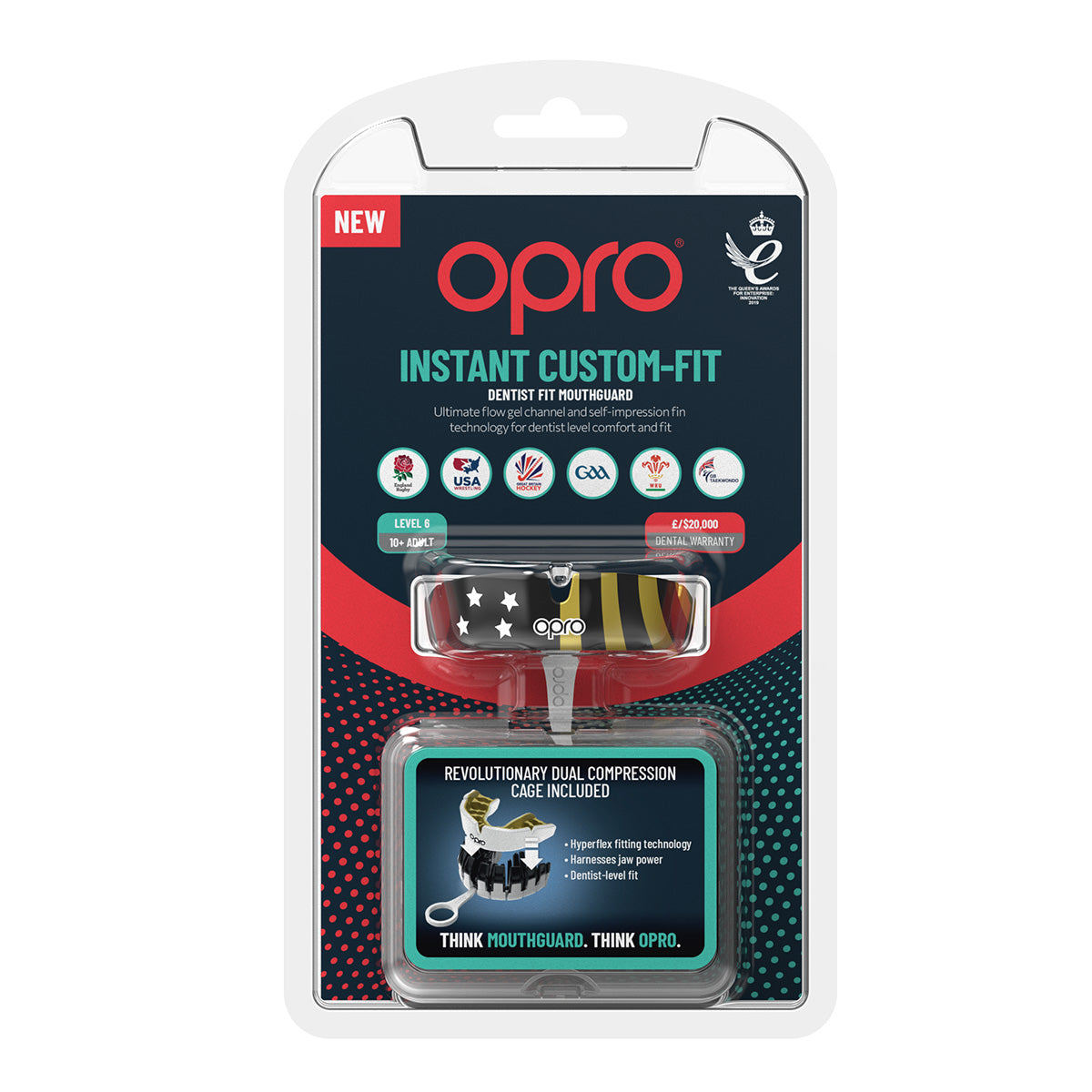 Instant Custom-Fit USA Gold Mouthguard