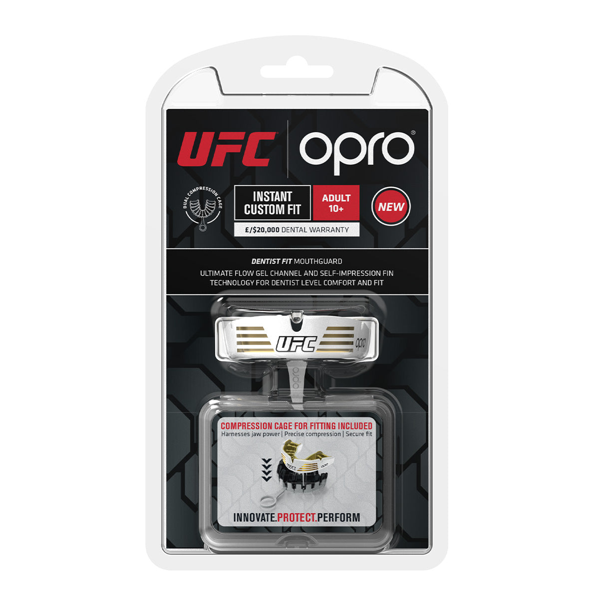 Instant Custom-Fit UFC Strike White Mouthguard (Age 10+)