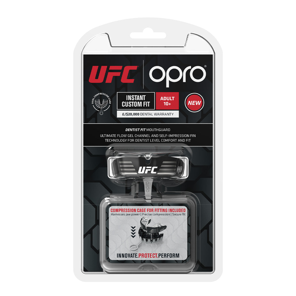 Instant Custom-Fit UFC Strike Black Mouthguard (Age 10+)