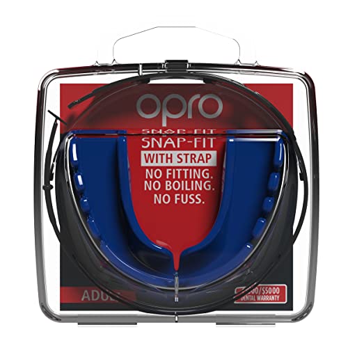 Snap-Fit Electric Blue Mouthguard with Strap