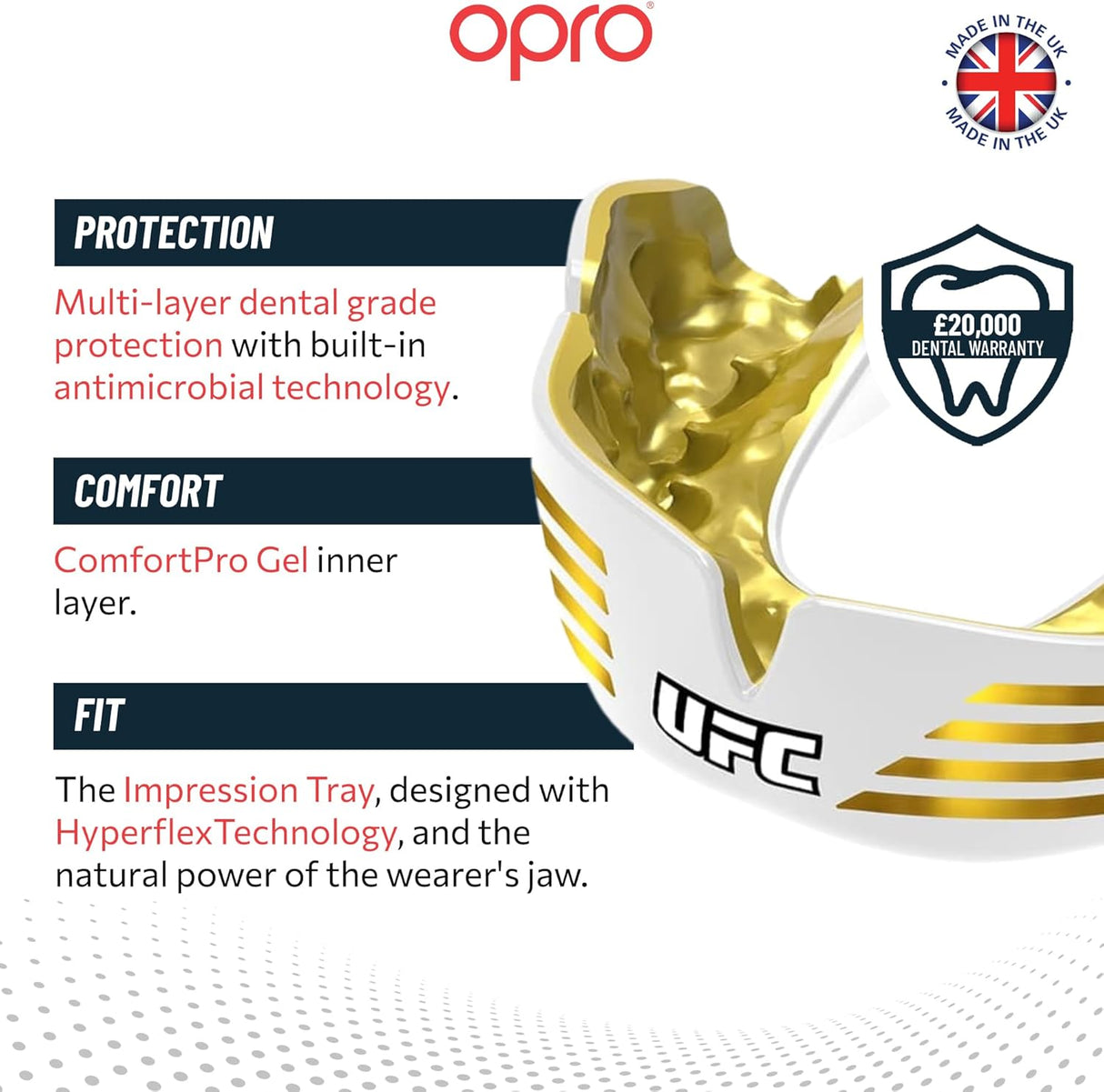 Instant Custom-Fit UFC Strike White Mouthguard  (Age 10+)