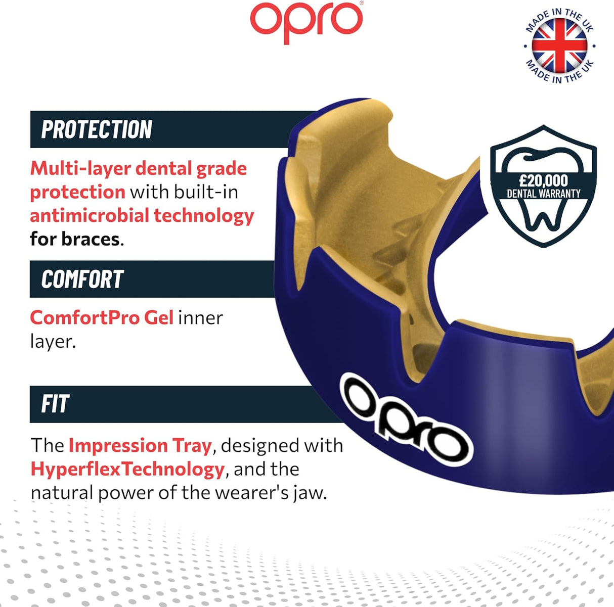 Instant Custom-Fit Dark Blue Mouthguard for Braces