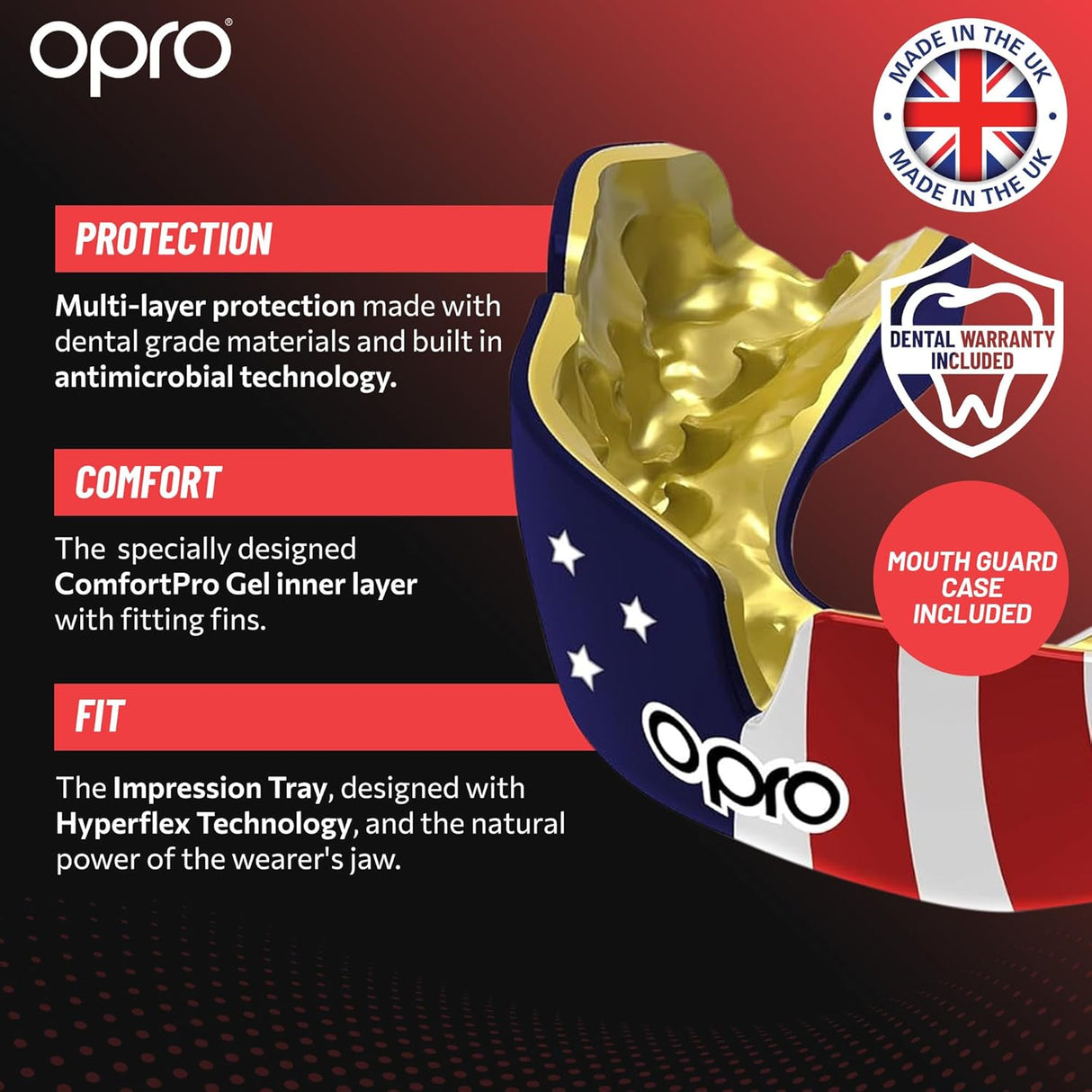 Instant Custom-Fit USA Gold Mouthguard