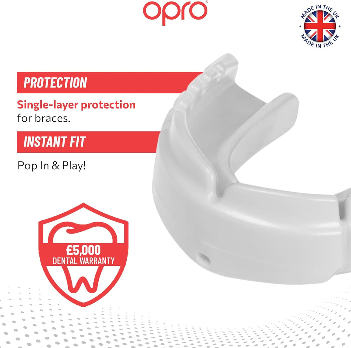 Snap-Fit White Mouthguard for Braces