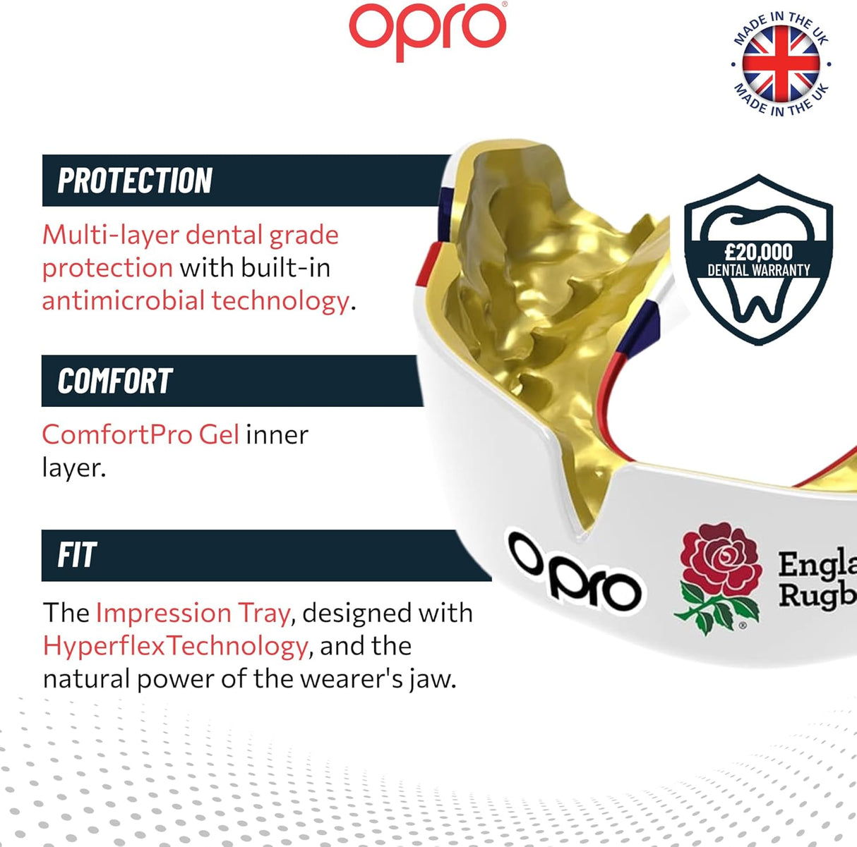 Instant Custom-Fit England Rugby Union Mouthguard