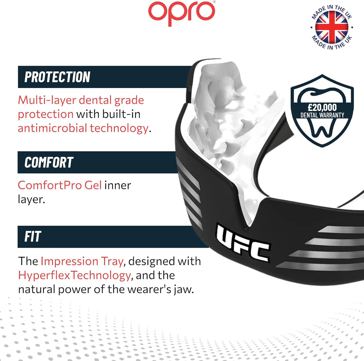 Instant Custom-Fit UFC Strike Black Mouthguard