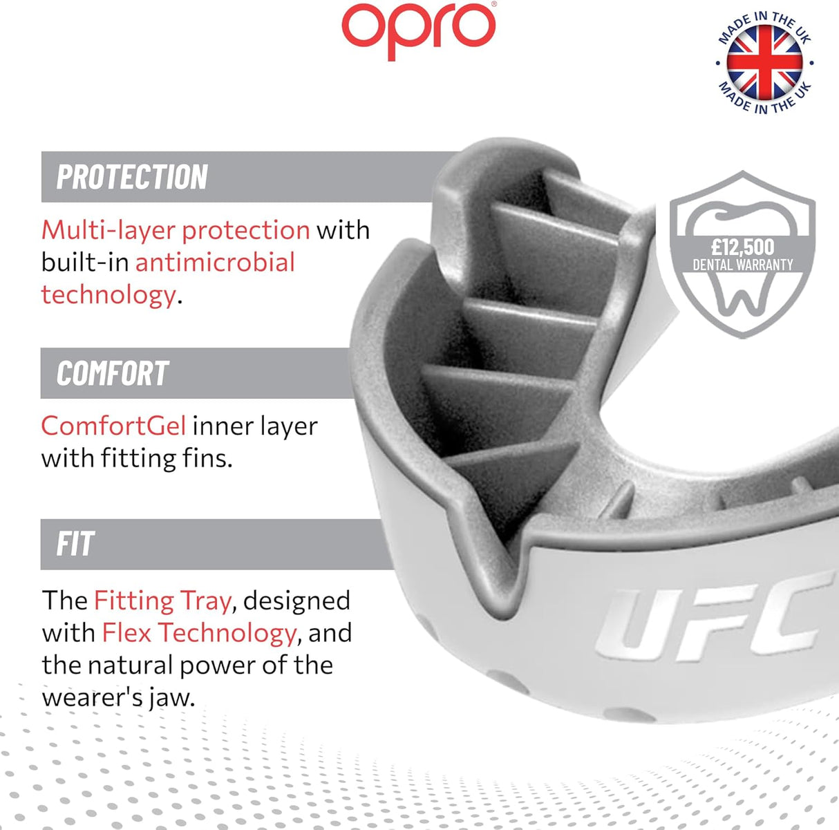 UFC Silver Level White Mouthguard
