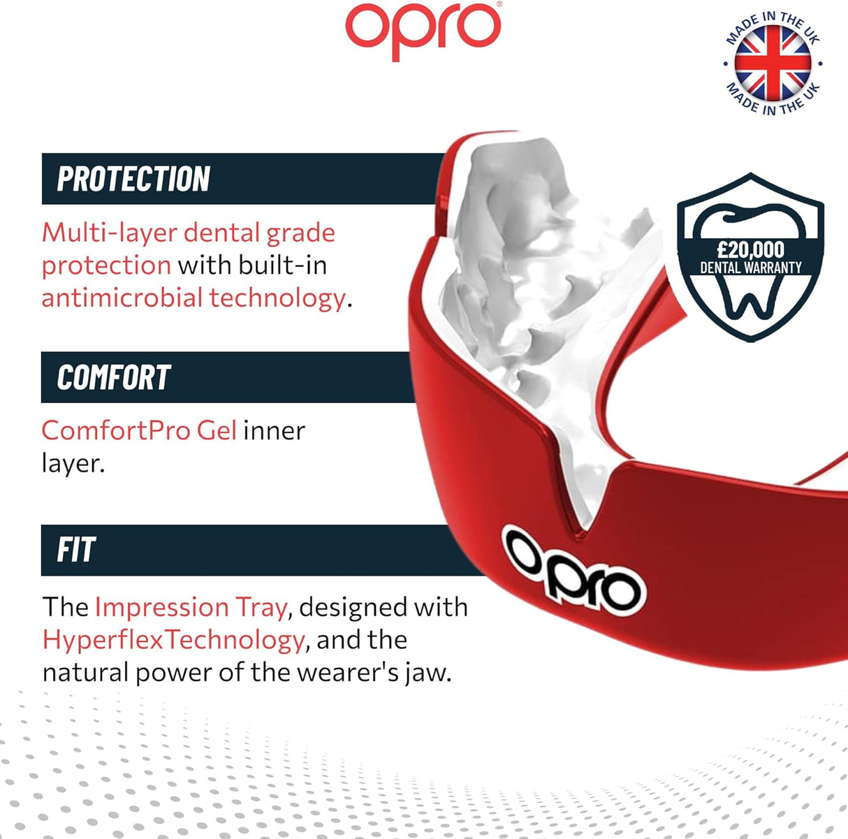 Instant Custom-Fit Red Mouthguard