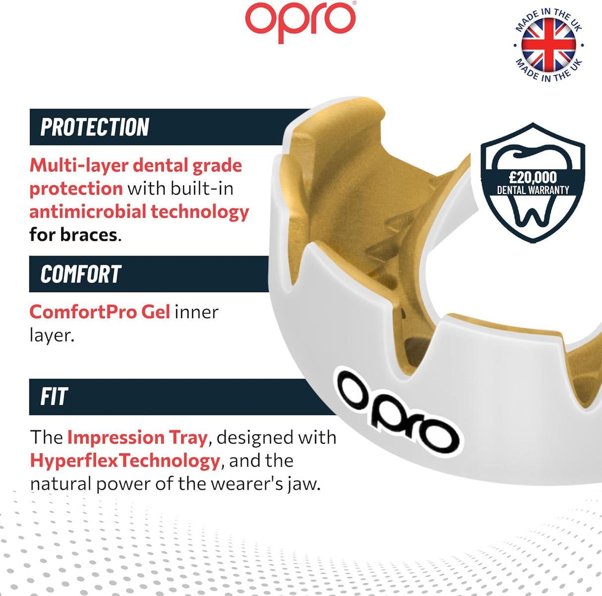 Instant Custom-Fit White Mouthguard for Braces