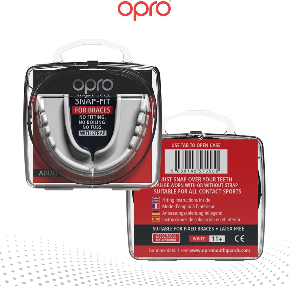 Snap-Fit White Mouthguard for Braces