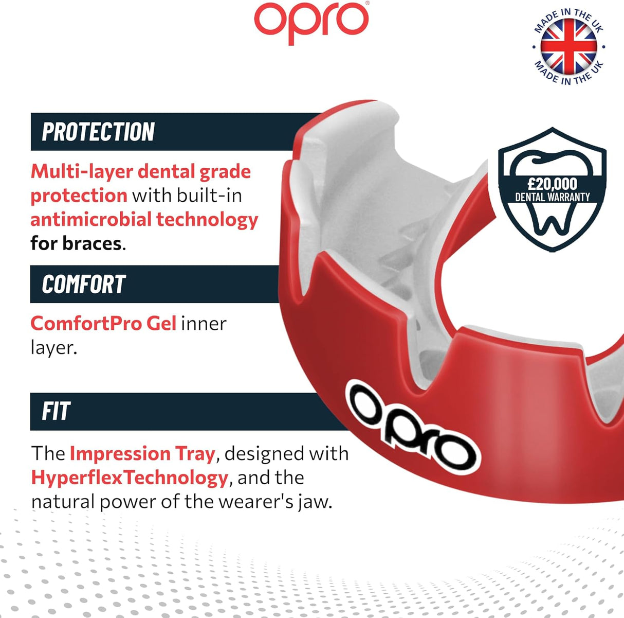 Instant Custom-Fit Red Mouthguard for Braces