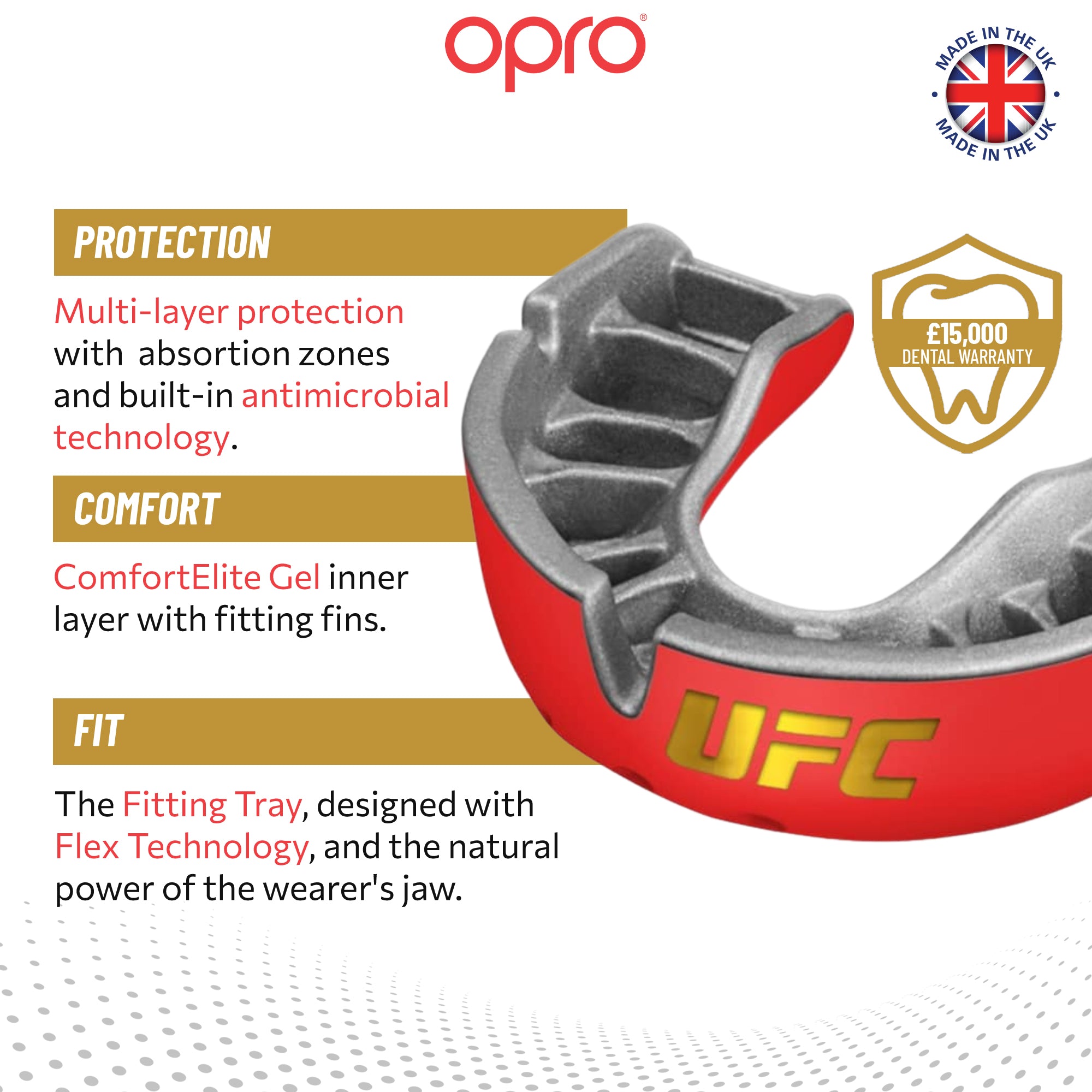 UFC Gold Level Red Mouthguard