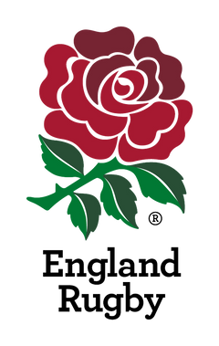 England Rugby logo featuring a red rose with green leaves on a transparent background.