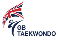 GB Taekwondo logo featuring a stylized athlete design with a Union Flag motif.