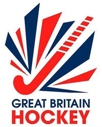 Great Britain Hockey logo featuring a red and blue hockey stick design with bold text underneath.