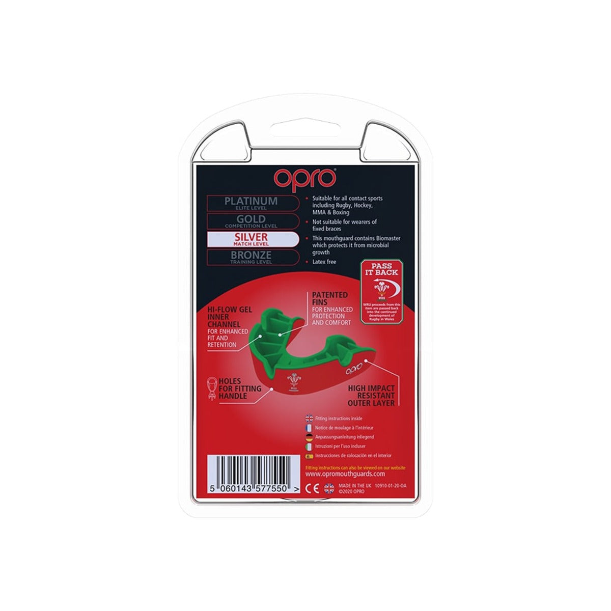 Silver Level Wales Rugby Mouthguard