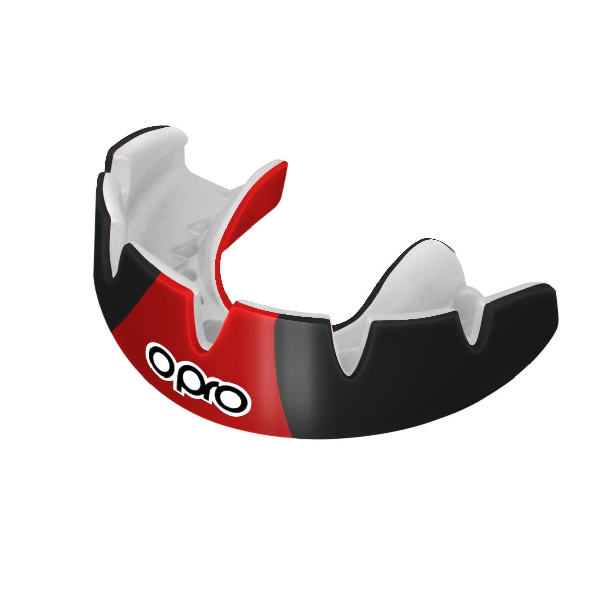 Instant Custom-Fit 3 Stripe Black/Red Mouthguard for Braces
