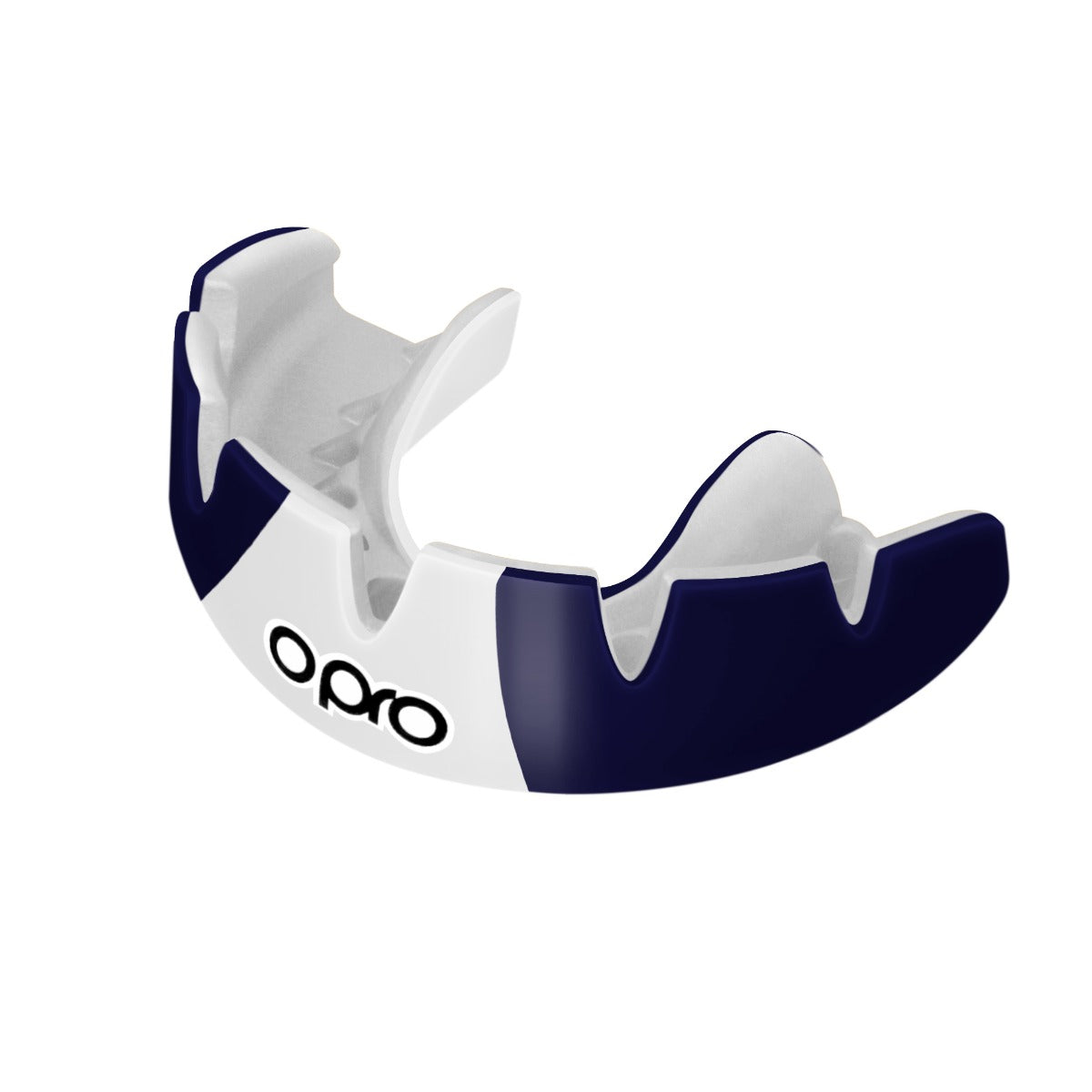 Instant Custom-Fit 3 Stripe Dark Blue/White Mouthguard for Braces