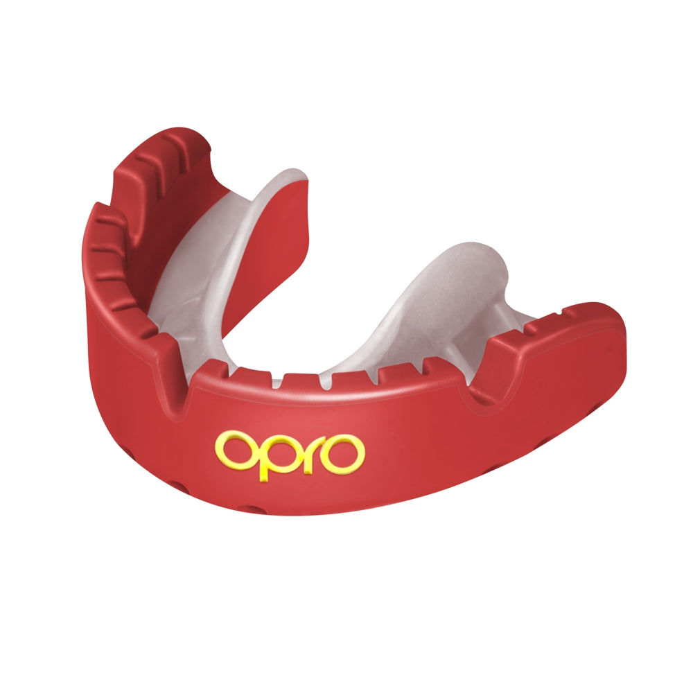 Gold Level Red Mouthguard for Braces