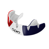 Instant Custom-Fit 3 Stripe Red/White/Dark Blue Mouthguard for Braces
