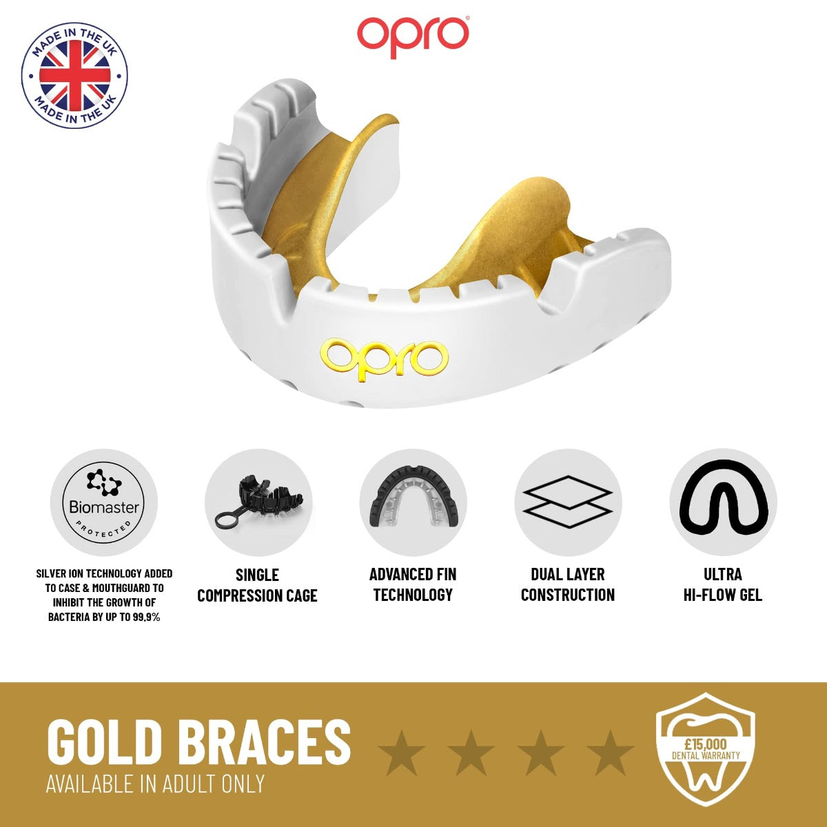 Gold Level Red Mouthguard for Braces